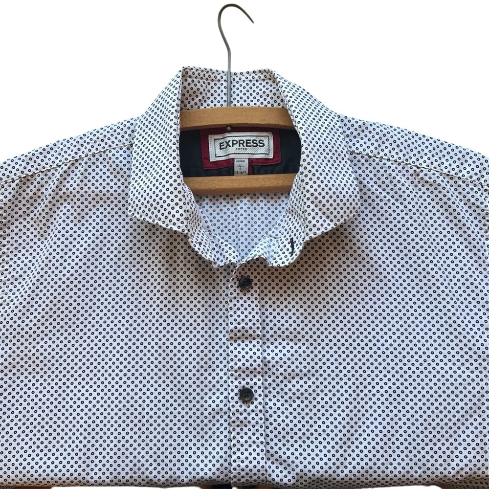 Express Casual Button Down Shirt White and Black